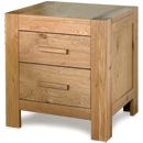 FurnitureToday Lyon Oak 2 Drawer Nightstand
