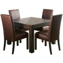 Lyon Walnut Grand Leather square dining table