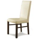 FurnitureToday Lyon Walnut Ivory Standard Leather Chairs