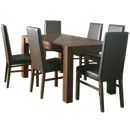 FurnitureToday Lyon Walnut Standard Brown leather dining table
