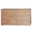 FurnitureToday Lyon White Oak 6 Drawer wide chest