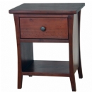 FurnitureToday Madeira dark wood 1 drawer bedside