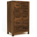 Madison Square walnut wood 6 drawer chest