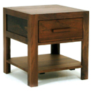 FurnitureToday Madison Square walnut wood nightstand