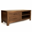 FurnitureToday Madison Square walnut wood TV unit