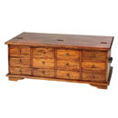 FurnitureToday Mango wood 12 drawer coffee table