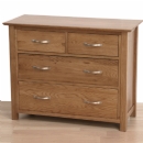 FurnitureToday Metro Dark solid oak 2 over 2 chest of drawers