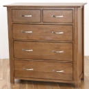 FurnitureToday Metro Dark solid oak 2 over 3 chest of drawers
