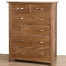 FurnitureToday Metro dark solid oak 2 over 4 chest of drawers