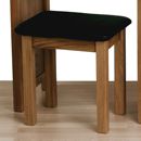 Metro dark solid oak dressing table stool 
