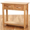 FurnitureToday Metro Living Solid Oak 2 Drawer Console Table