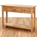 FurnitureToday Metro living Solid Oak 3 Drawer Console Table