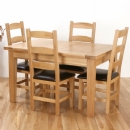 FurnitureToday Metro Living Solid Oak 4 chair 4ft4 extendable