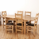 FurnitureToday Metro Living Solid Oak 6 chair 4ft4 extendable