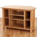 Metro living solid oak corner video cabinet