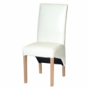 Metro Living Solid Oak Cream Leather Dining Chair