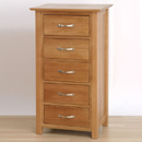 FurnitureToday Metro solid oak 5 drawer wellington chest