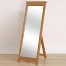 Metro solid oak cheval mirror