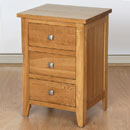 FurnitureToday Milano Solid Oak 3 drawer Bedside Chest