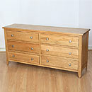 FurnitureToday Milano Solid Oak 6 drawer long Chest 