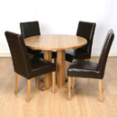 FurnitureToday Milano Solid Oak Round Dining set