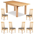 FurnitureToday Monaco Oak Extending Dining Table Set