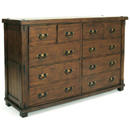 FurnitureToday Montana dark wood 10 drawer chest