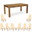 FurnitureToday Monte Carlo Oak Style 6ft Dining Table - 8 Ivory