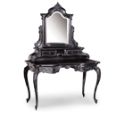 FurnitureToday Moulin Noir Black Dressing Table with Mirror