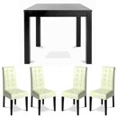 Nero Square Dining Set with 4 White Back Pad