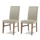 FurnitureToday New Cotswold Ivory Faux Leather Chair Pair