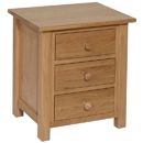 FurnitureToday New Devon Solid Oak 3 Drawer Bedside