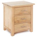 FurnitureToday New Oakleigh solid ash 3 drawer bedside