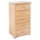 New Oakleigh solid ash 5 drawer wellington 