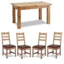FurnitureToday Normandy Oak 5ft Dining Set