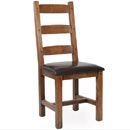FurnitureToday Oak Country Buckingham Ladderback Leather Seat