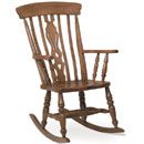 FurnitureToday Oak Country Fiddle Rocker Chair 