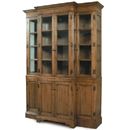 FurnitureToday Oak Country Glazed Breakfront Bookcase