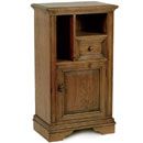 FurnitureToday Oak Country Telephone Cabinet With Door and Drawer