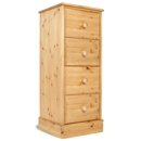 FurnitureToday One Range Pine 4 Deep Drawer Slim Chest