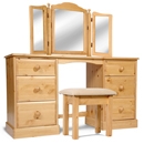 One Range Pine Double Dressing Table Set