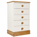 FurnitureToday One Range Pine Painted 5 Drawer Medium Chest