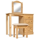 FurnitureToday One Range Pine Single Dressing Table Set