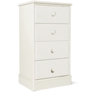 FurnitureToday One Range White Painted 4 Deep Drawer Slim Chest