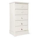 FurnitureToday One Range White Painted 5 Drawer Slim Chest