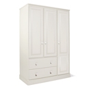 FurnitureToday One Range White Painted Triple Gents Wardrobe