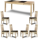 Opus Solid Ash Extending Dining Set with Slatted