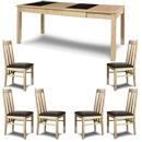 FurnitureToday Opus Solid Ash Extending Dining Set with Slatted