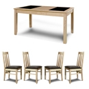 Opus Solid Ash Fixed Dining Table Slatted Set