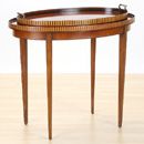 FurnitureToday Oval Inlaid Table With Tray